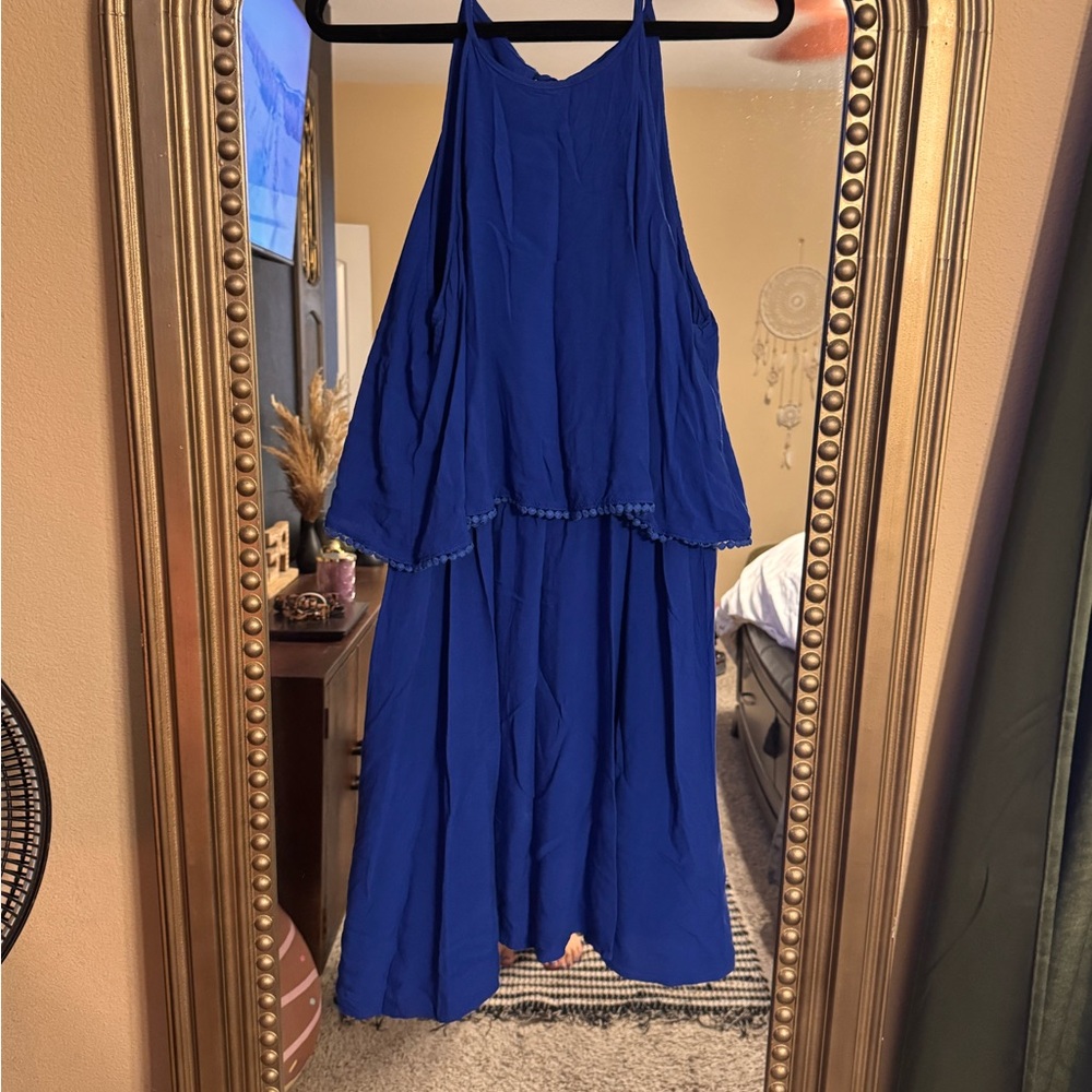 Xhilaration Blue High Low Halter Sundress